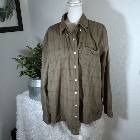 SONOMA MENS ARMY GREEN BUTTON DOWN SHIRT SZ.XLT EUC - Picture 1 of 3